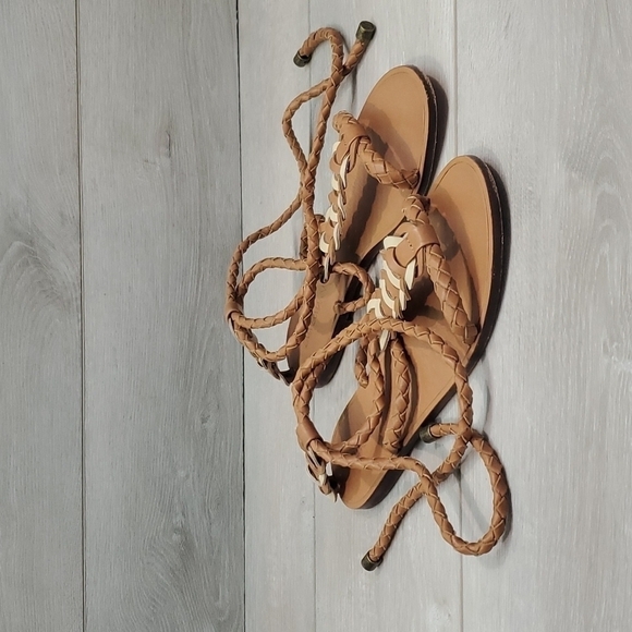 Zimmermann Womens Link Weave Tie Leather Gladiator Flats Sandals sz 36 US 5.5 - Picture 2 of 15